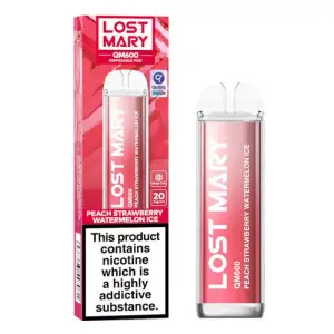 Peach Strawberry Watermelon Ice Lost Mary QM600 Disposable Vape 